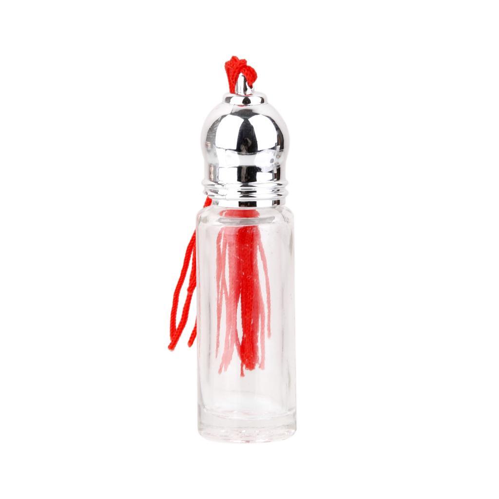 5pcs 5ml Tassel Glass Empty Bottles Essential Oil Perfume Vials