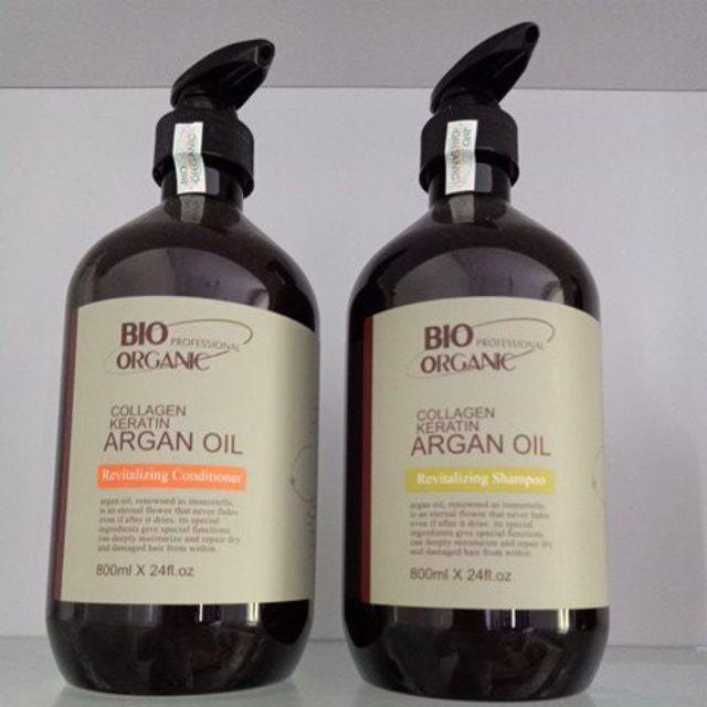 CẶP DẦU GỘI XẢ BIO ORGANIC COLLAGEN KERATIN ARGAN OIL PHỤC HỒI, NGĂN NGỪA RỤNG TÓC 800ML