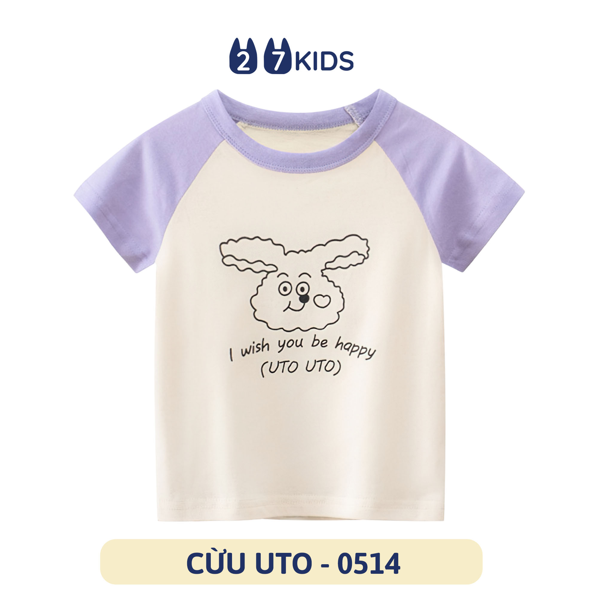 Áo thun bé gái ngắn tay 27Kids áo cộc nữ 100% Cotton cho trẻ từ 2-10 tuổi GSTS4