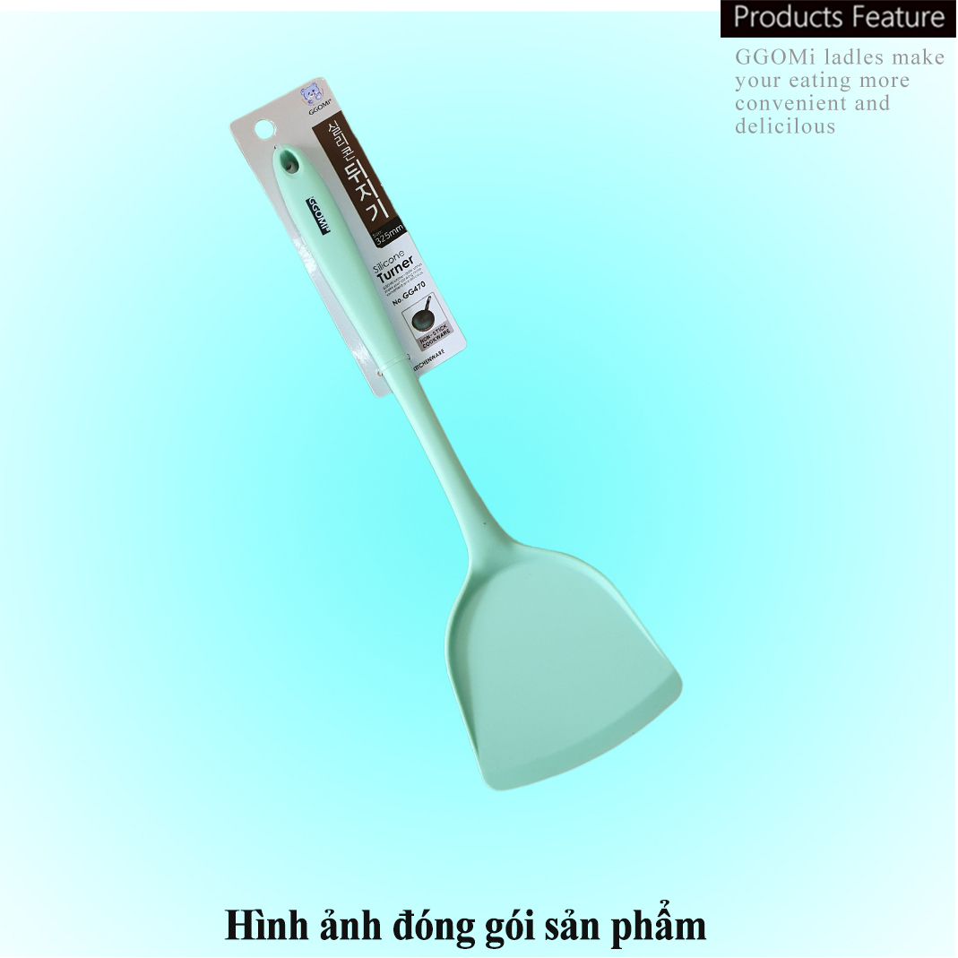 Bộ dụng cụ nấu ăn bằng silicone an toàn sức khỏe, 4 màu sắc sặc sỡ dài 33cm GGOMi Hàn Quốc GGSL