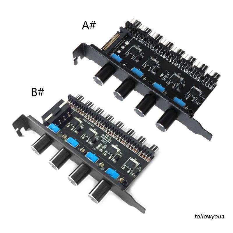 Bộ Điều Khiển Tốc Độ Quạt Tản Nhiệt 8 Kênh 4 Nút Cho Cpu Case Hdd Vga Pci 12v Sata / 4pin