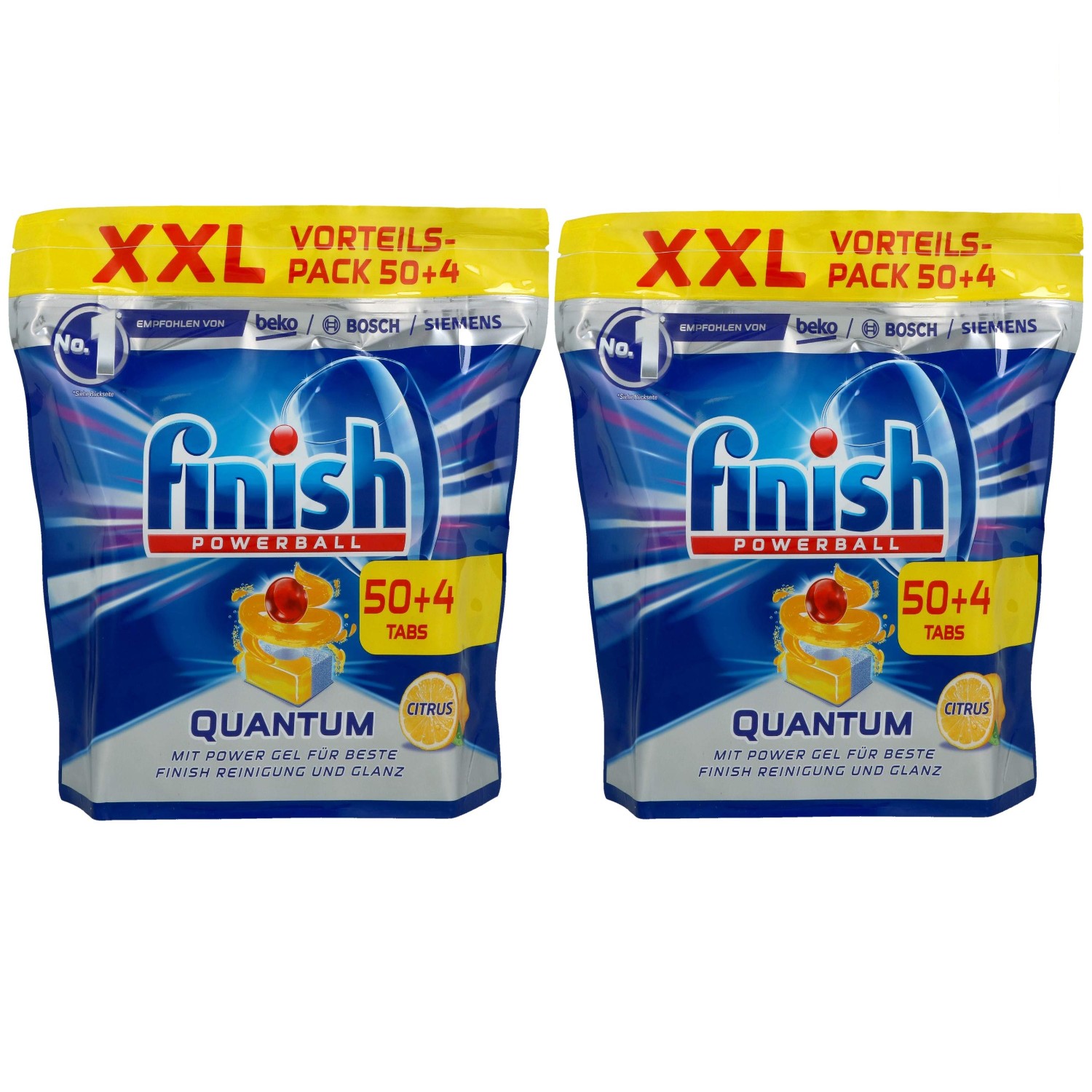 Combo 2 túi viên rửa bát finish quantum  54 viên dùng cho máy rửa bát