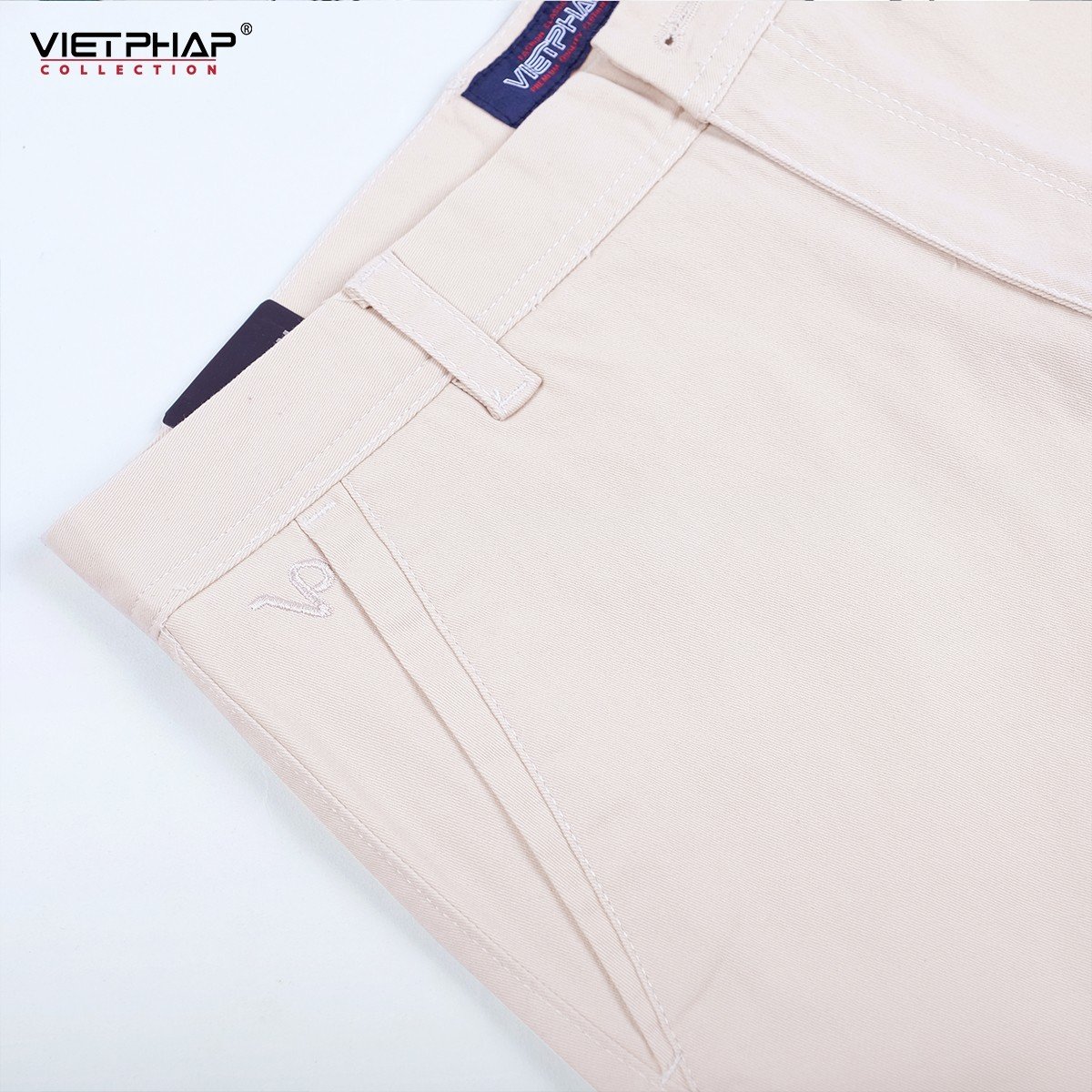 Quần Short Kaki Cao Cấp VIỆT PHÁP/ Form basic/ Thêu logo sườn, chất liệu dệt cotton mềm mịn hút mồ hôi không phai màu 1207