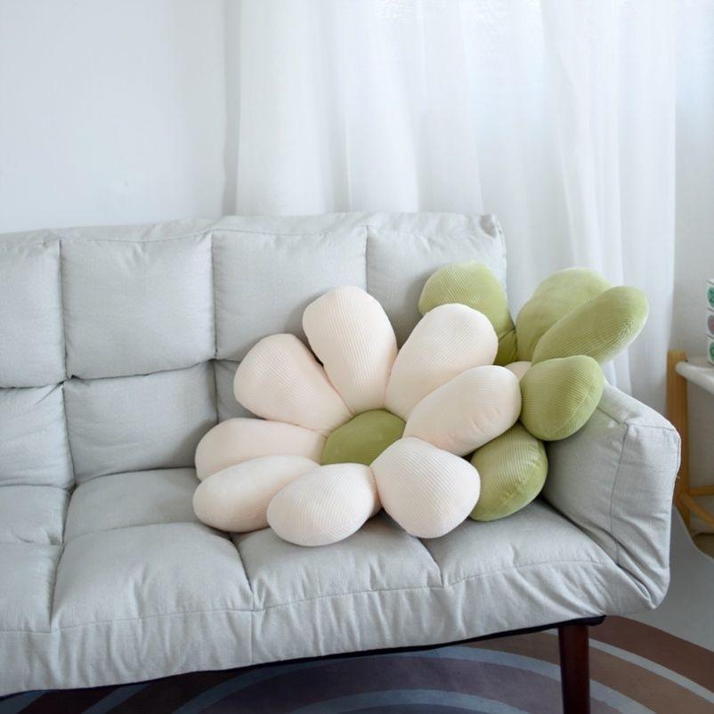 Hoa Cúc Sang Trọng Vật Có Gối Hoa Hướng Dương Miếng Xuống Cotton Chứa Đầy Vàng Hồng Ghế Gối Hoa Tất Nam Tầng Gối 3 Size