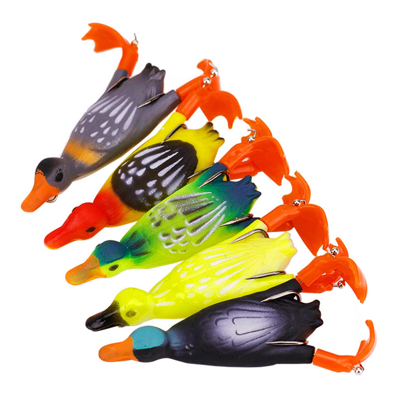 Duck Lure Soft Bait Silicone Fishing Lures Hooks , Realistic Propeller Floating Duckling Swimming Lures for Freshwater Saltwater Tackle Accessories