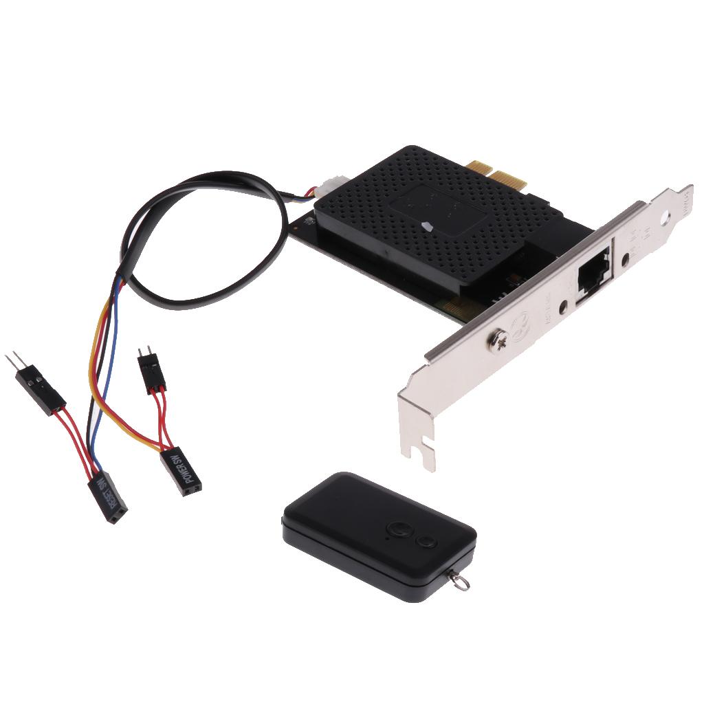 Desktop Wireless Computer Remote Control Switch &PCI-E RJ45 Network LAN Card