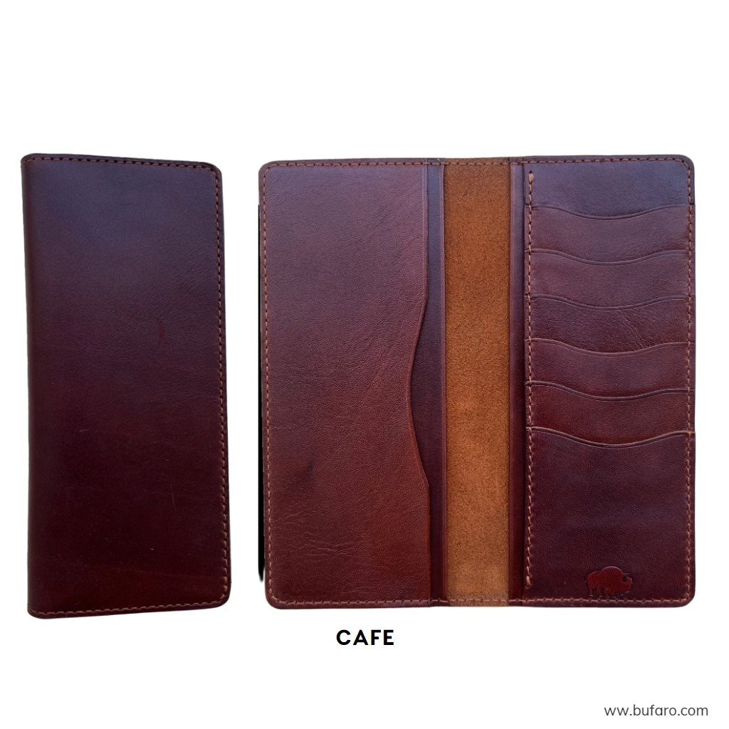 Ví Dài Gấp Đôi Nam Nữ Handmade - Leather Check Book Wallet