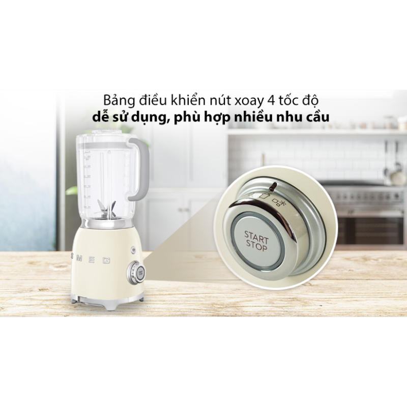 Máy xay sinh tố SMEG BLF01CREU màu kem (535.43.635) - Hàng chính hãng