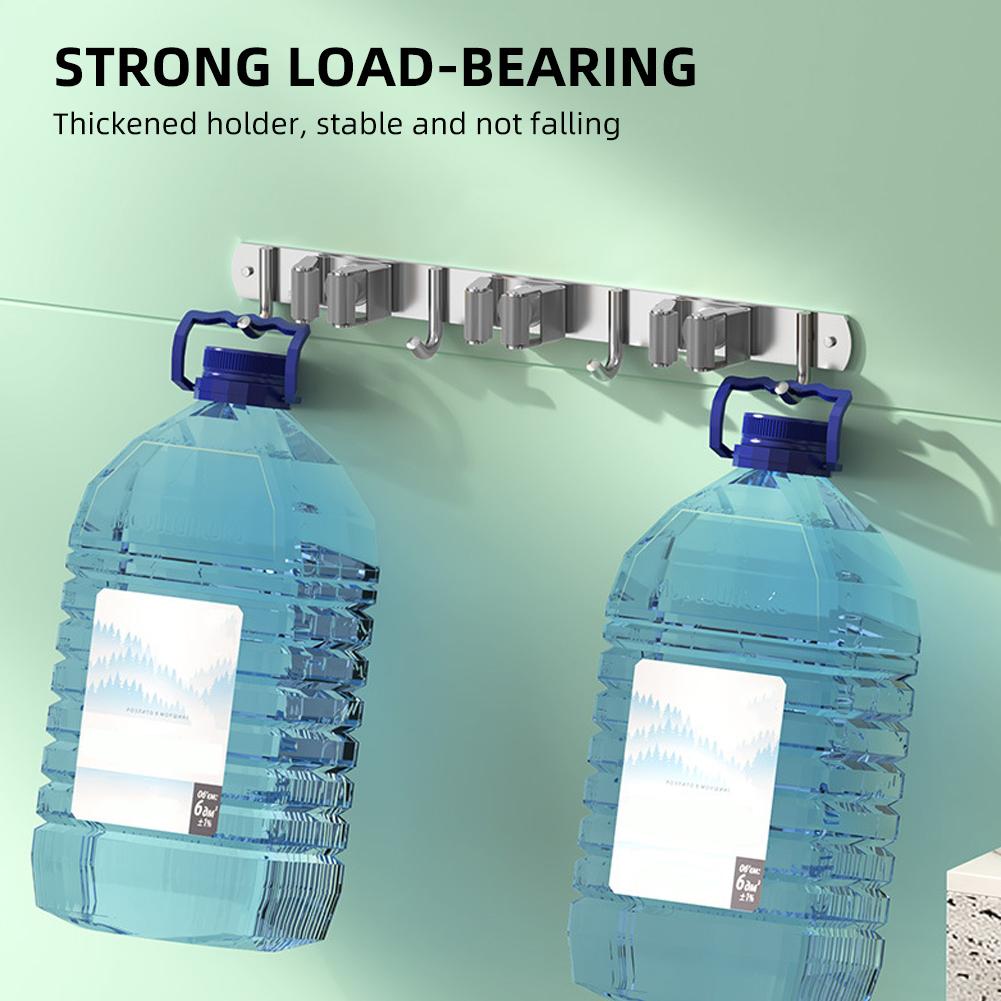 Bộ 2 Giá Đỡ Chổi Cây Lau Nhà Treo Tường Bằng Thép Không Gỉ