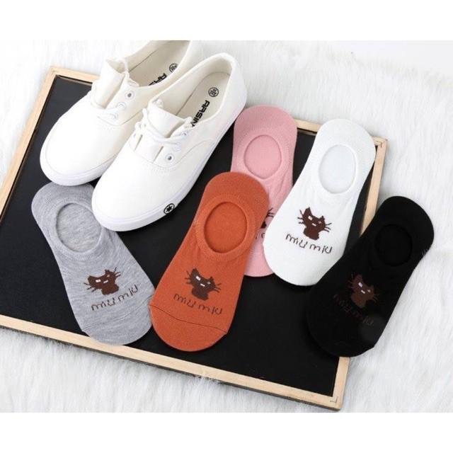 Set 3 đôi tất hài hình mèo cho nữ nhiều màu