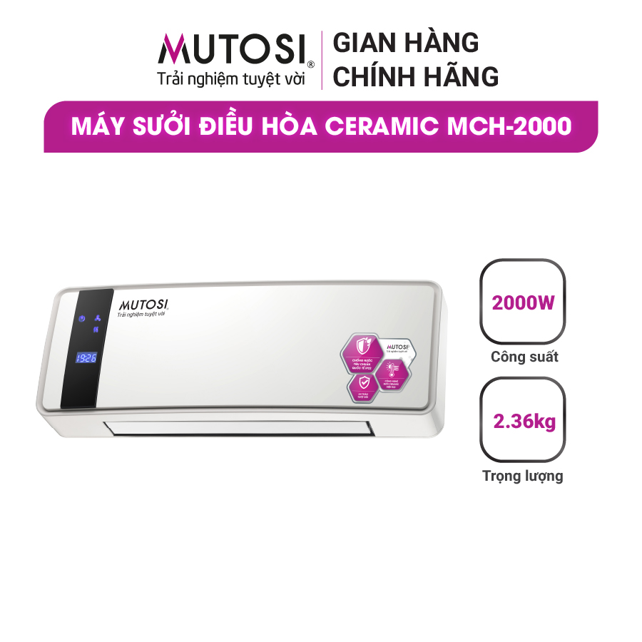 Máy sưởi điều hòa Ceramic Mutosi MCH-2000 - Hàng chính hãng