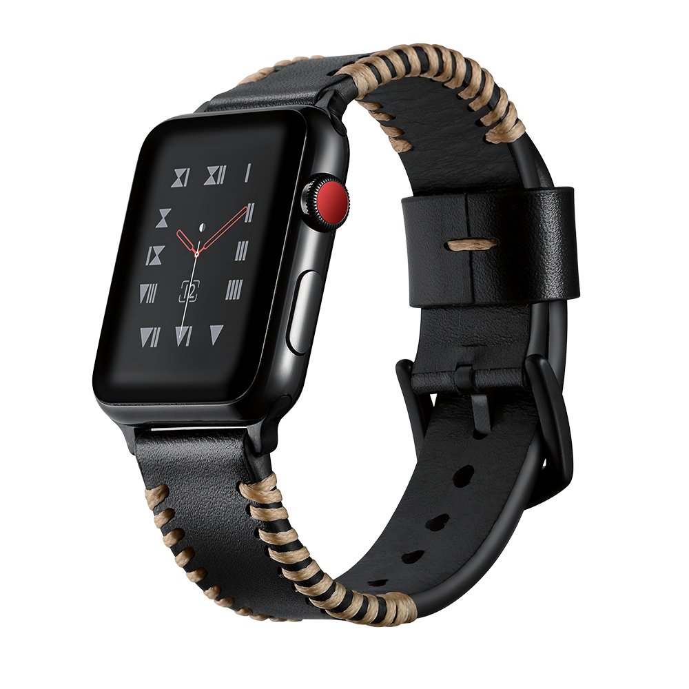 Dây đồng hồ Apple Watch, dây da Handmade 06 khóa thép không gỉ cho Apple Watch