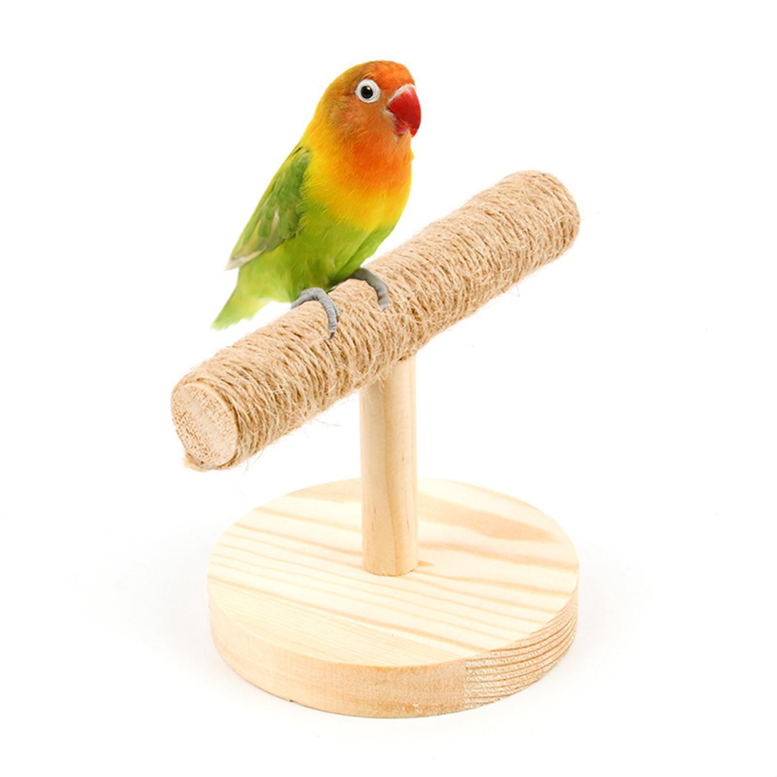 Bird Training T Stand Portable Playground Wooden for Finch Parakeets Conures