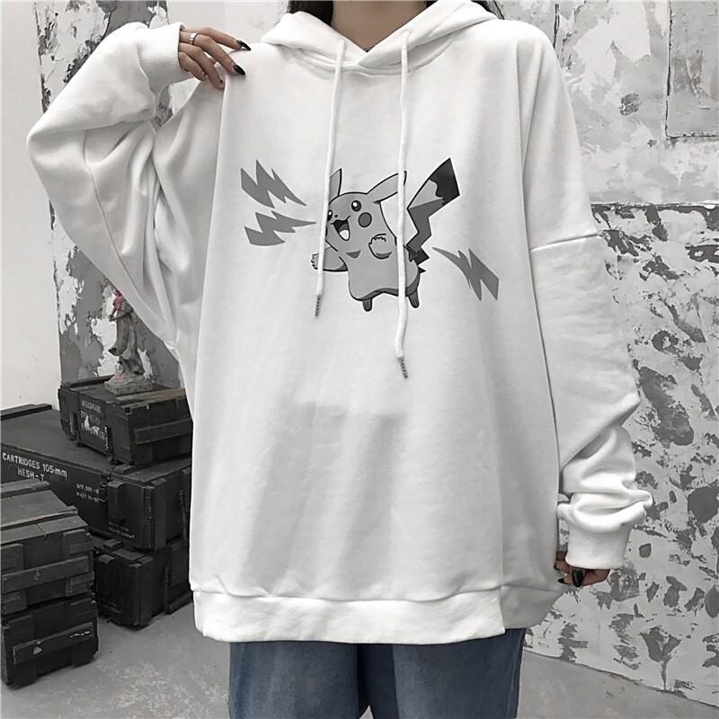 Áo Hoodie vải nỉ pikachu Phản quang nam nữ