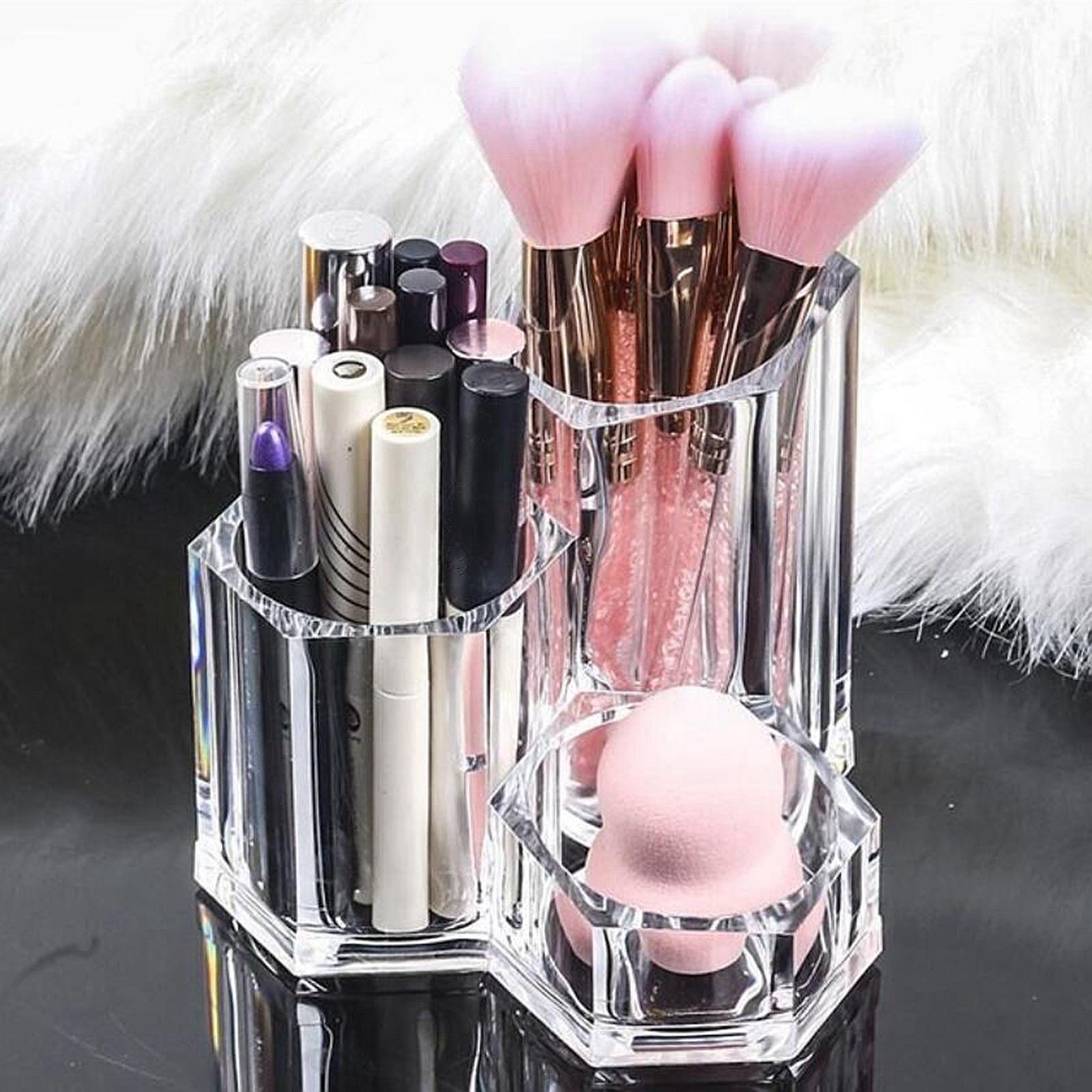 Clear Makeup Cosmetic Organizer Jewelry Brush Storage Box Acrylic Holder