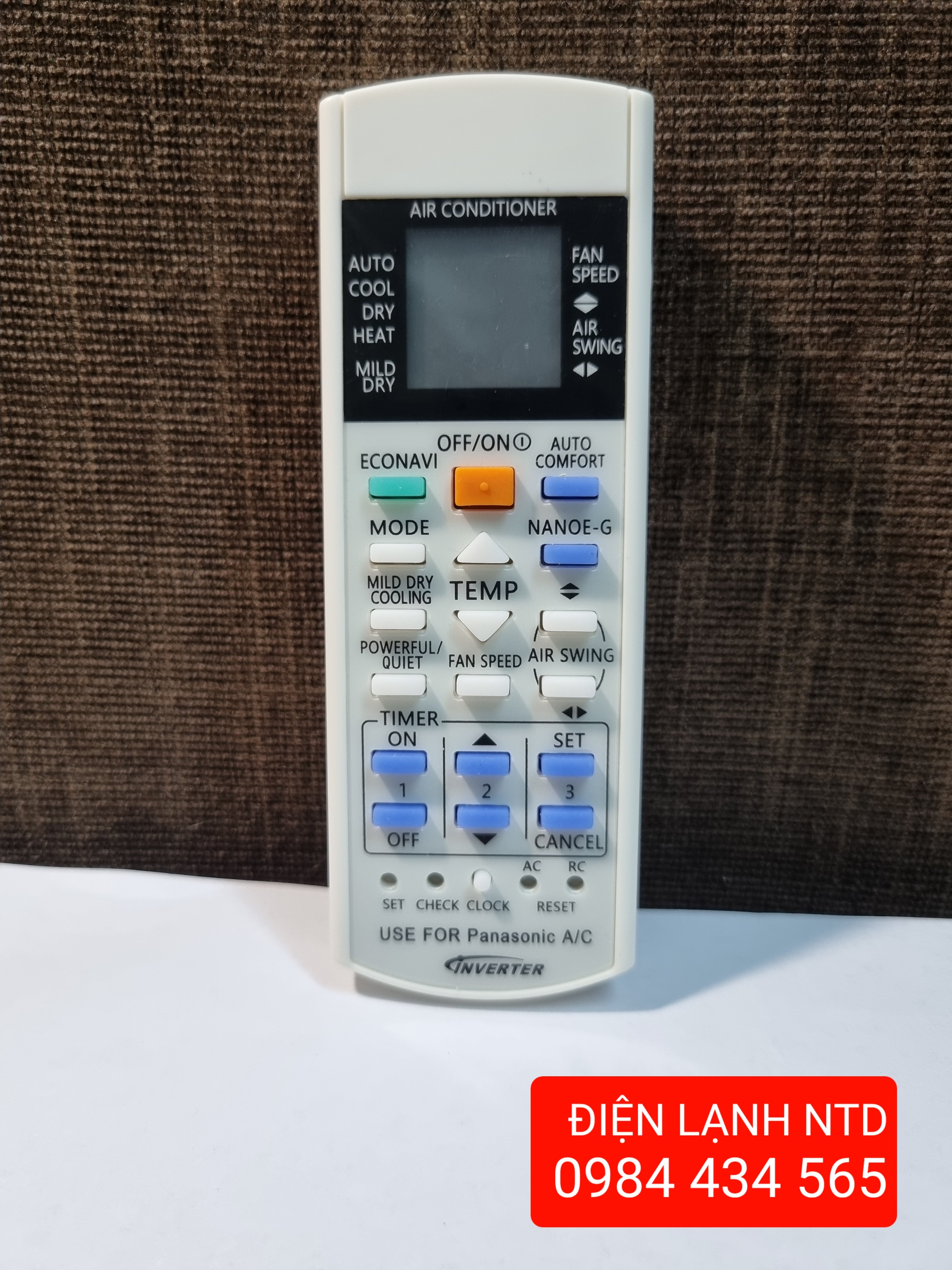 điều khiển điều hoà dành cho panasonic/ remote máy lạnh panasonic/ điều hoà/ điều khiển điều hoà panasonic/ remote panasonic/ remote panasonic 2 chiều inverter