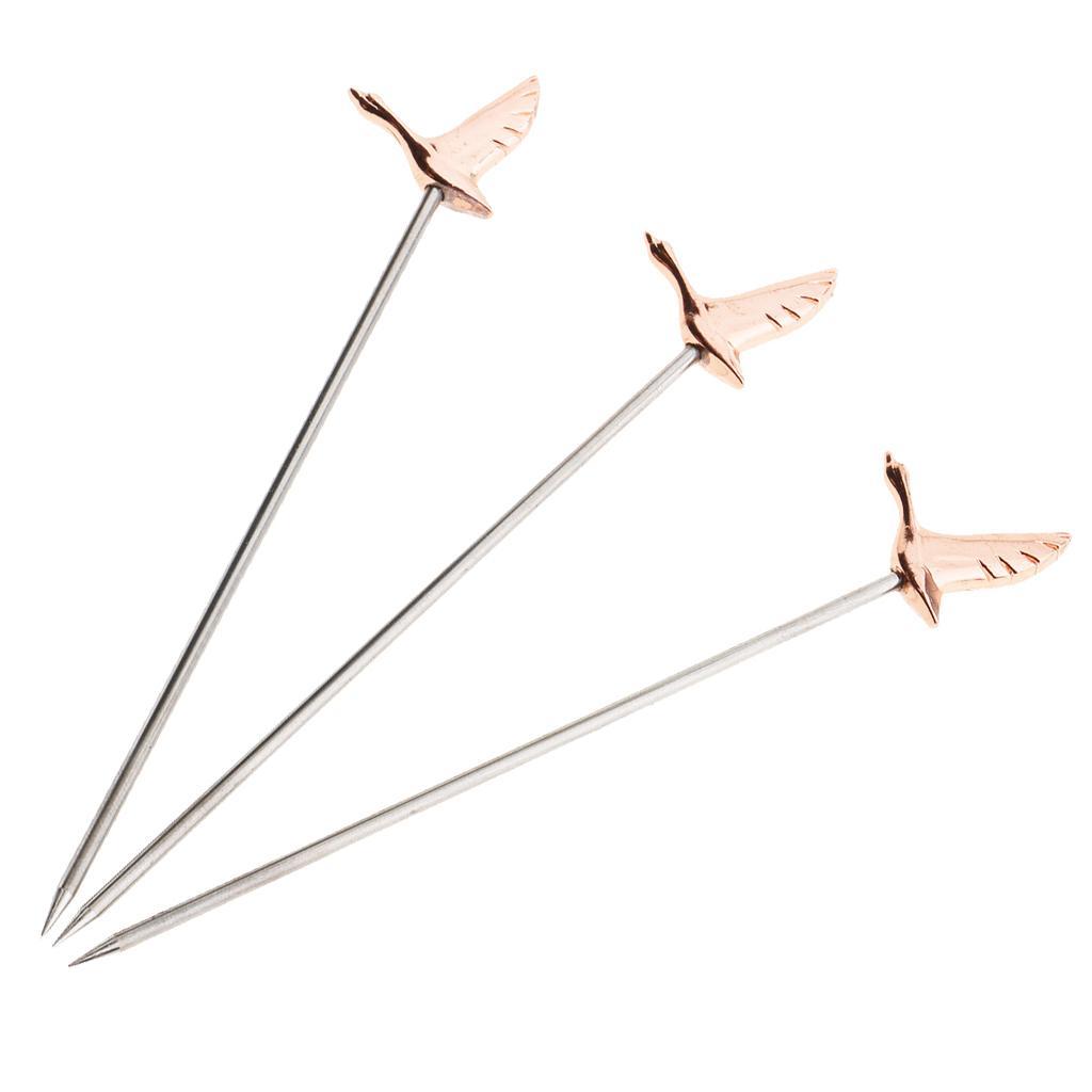 3PCS Martini Picks Stainless Steel Fruit Cocktail Picks for Bar Cafe Tool #1