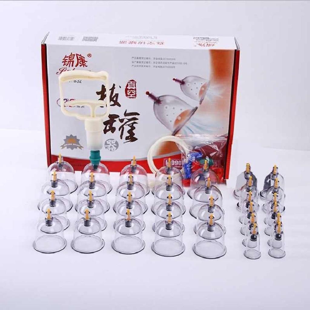 Bộ Giác Hơi Chân Không, Dụng Cụ Cạo Gió Cầm Tay - Bộ Giác Hơi Không Dùng Lửa 32 Ống