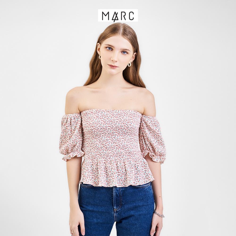 Áo trễ vai nữ MARC FASHION smocking hoa nhí CBVH060122