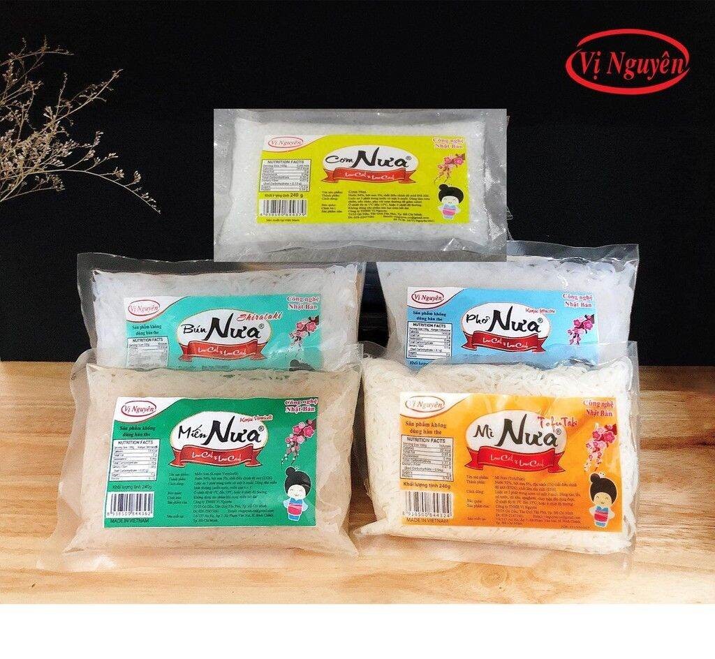 Combo 5 Gói Mix Bún Nưa Mì Nưa Phở Nưa Miến Nưa Cơm Nưa Vị Nguyên 240Gram