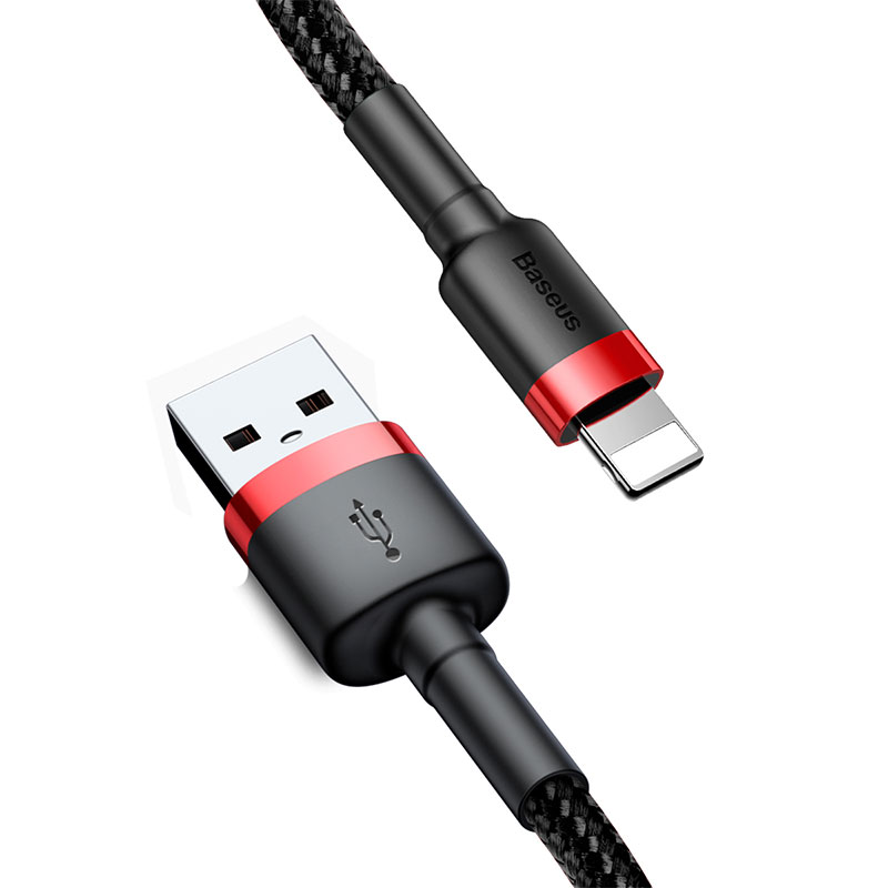 Cap Sac Nhanh 2.4A Baseus Cafule Dây Bên Chông Gâp Đông Bô Data Nhanh Chong Danh Cho Iphone Dai 100Cm Nhiêu Mau - Hang Chinh Hang - Đen Đo