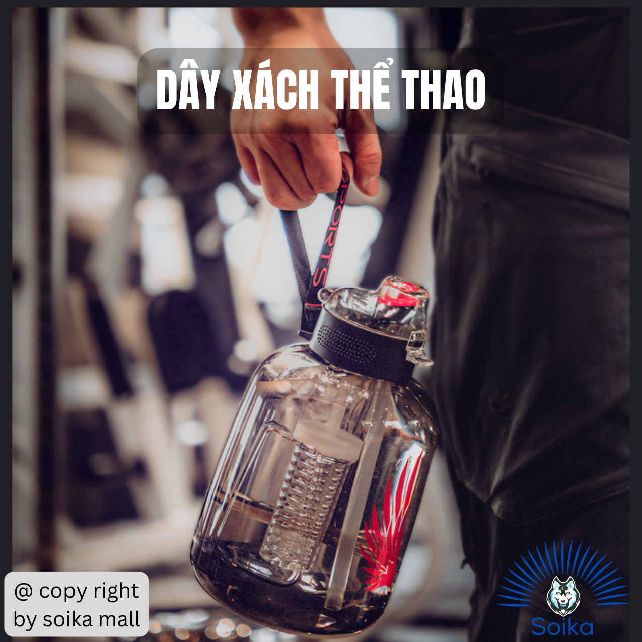 Bình Nước Thể Thao Có Ống Hút Chịu Nhiệt Độ Cao SOIKA SW02