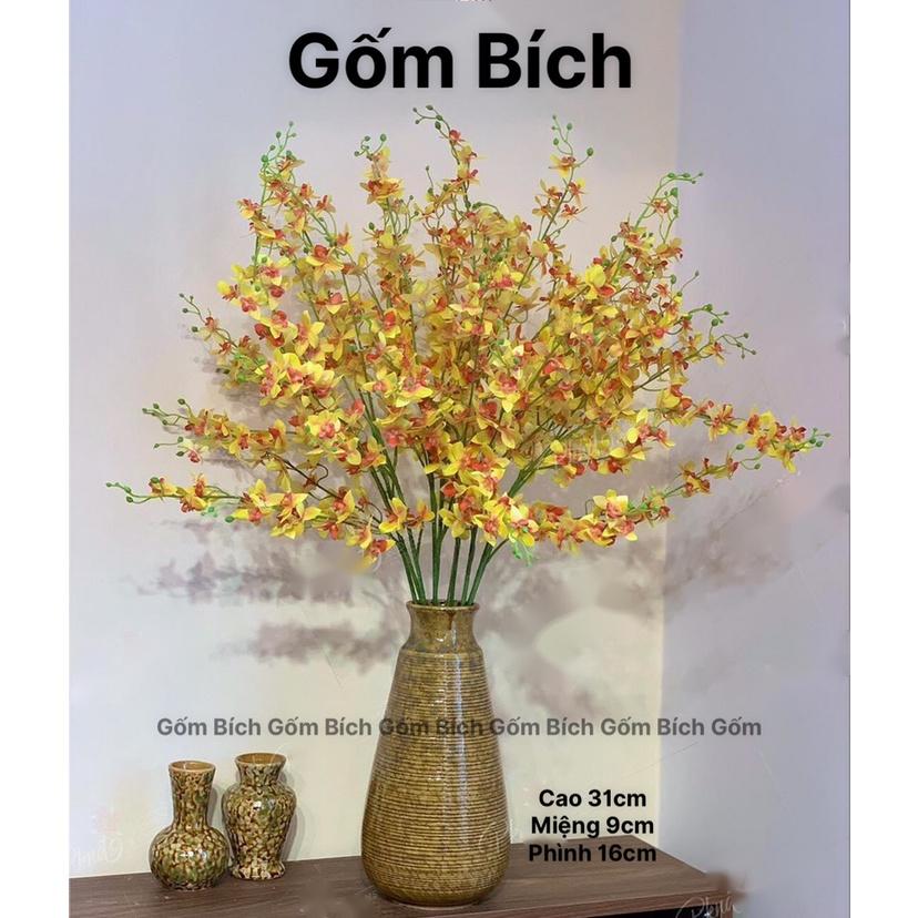 Bình Hoa Lọ Hoa Dáng Chai Men Sắc Màu Cao 31cm Gốm Sứ Bát Tràng - Gốm Bích