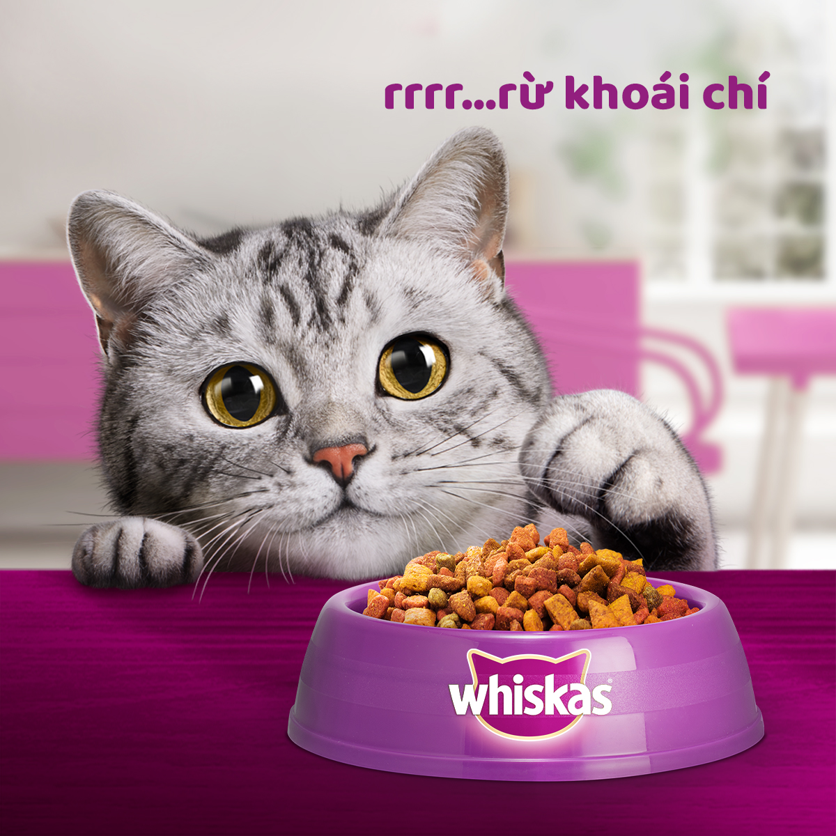 Thức ăn mèo Whiskas vị cá ngừ túi 1.2kg