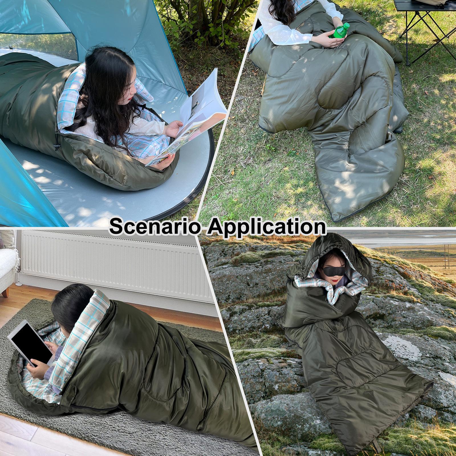 Single Waterproof Sleeping Bag Comfortable Mat Thermal Lightweight, Envelope Camping Sleeping Bag for Kids Adult Hiking Backpacking Outdoor