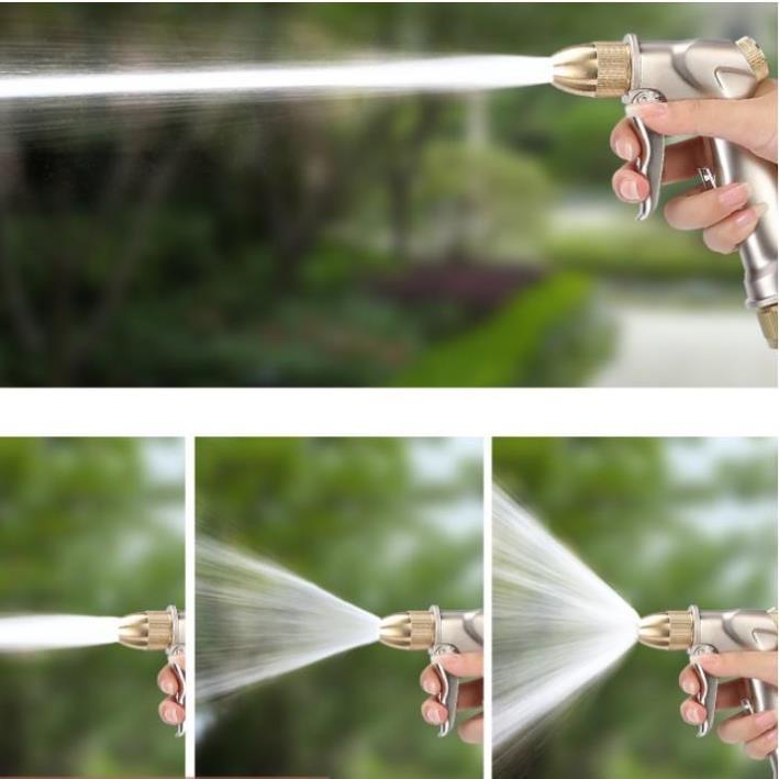 ️ Bộ dây vòi xịt nước rửa xe,tưới cây .tăng áp 3 lần,loại 3m,5m 206701 đầu đồng,cút,nối nhựa đen+ tặng mở chai
