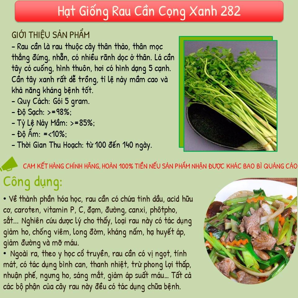 Hạt Giống Rau Cần Tây, Cần Cọng Xanh Phú Nông Seeds - Gói 5 Gram