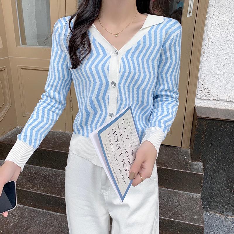 Áo khoác cardigan nữ dệt kim len mềm mịn tay dài họa tiết phong cách Hàn Quốc 2021 New Arival