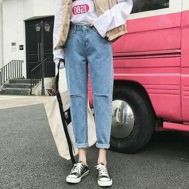 Quần baggy rách gối