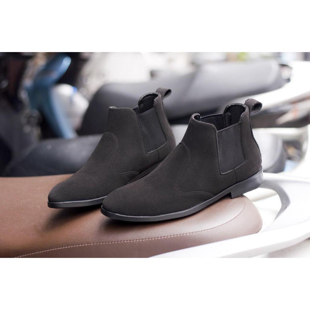 Giày Chelsea Boot Cổ Chun Da Búc Màu Đen Cực Đẹp - Phong Cách Đế Được Khâu Chắc Chắn - CB520-bucdenchun