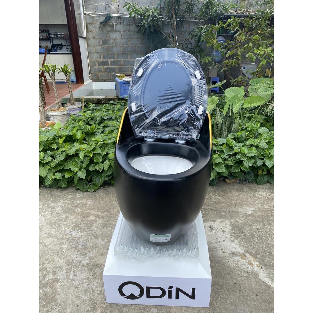 BỒN CẦU TRỨNG CAO CẤP ĐEN VIỀN VÀNG ODIN 2039DV