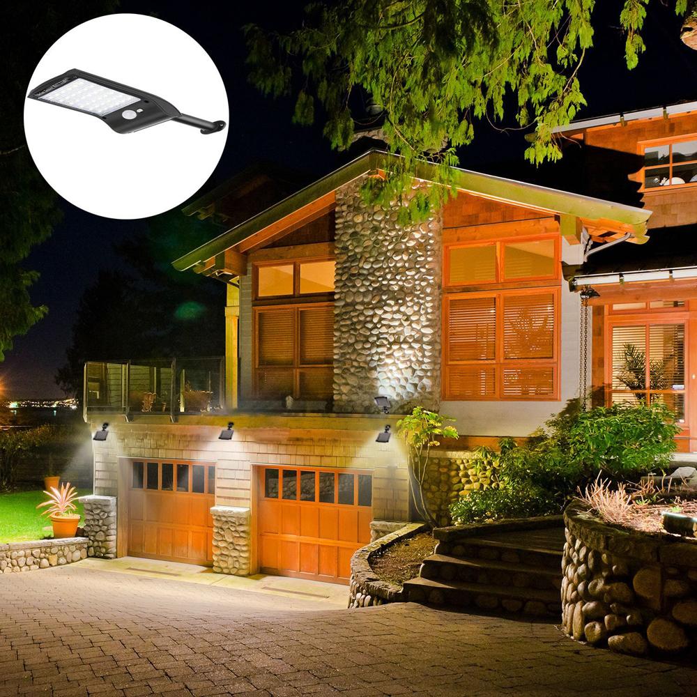 Đèn led gắn tường 36 bóng led sử dụng năng lượng mặt trời cảm biến chuyển động PIR