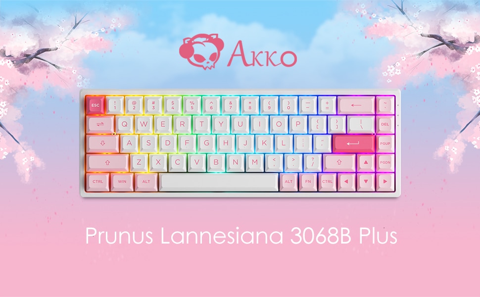 Bàn phím cơ AKKO 3068B Plus Prunus Lannesiana - Hàng chính hãng