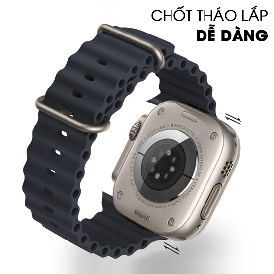 Dây đeo đồng hồ silicone siêu mềm mại dành cho Apple Watch 49mm 44mm 40mm 45mm 41mm 42mm 38mm 49 44 45 mm Ultra 8 7 6 3 se 8 Handtown - Hàng chính hãng