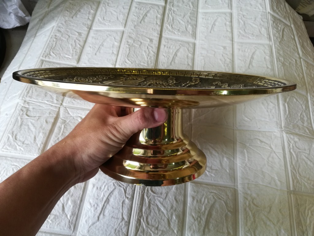 Dĩa trái cây rồng phụng 31,5cm bằng đồng