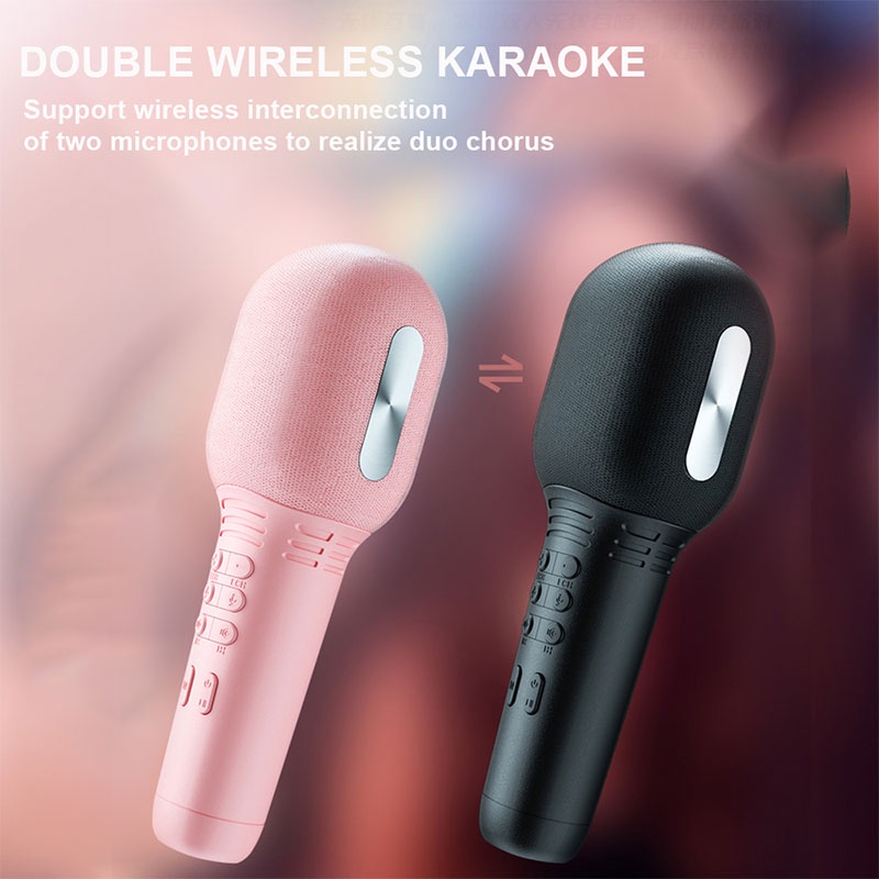 Micro karaoke Bluetooth kèm Loa Âm thanh cực đỉnh Hát Cực Hay nhập khẩu cao Cấp Cắm thẻ nhớ 3 trong 1- Hàng chính hãng