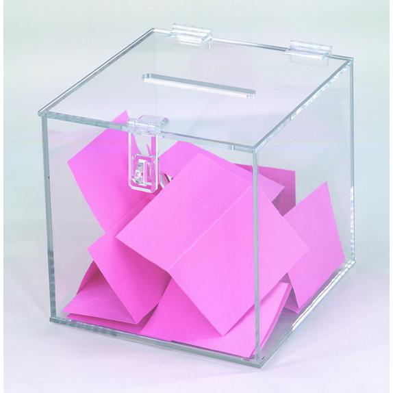 Acrylic Thùng phiếu, hòm phiếu, hòm bốc thăm, hòm từ thiện mica, nhiều kích thước, nhiều màu sắc ,micasaigon , Acrylic . - Xanh dương