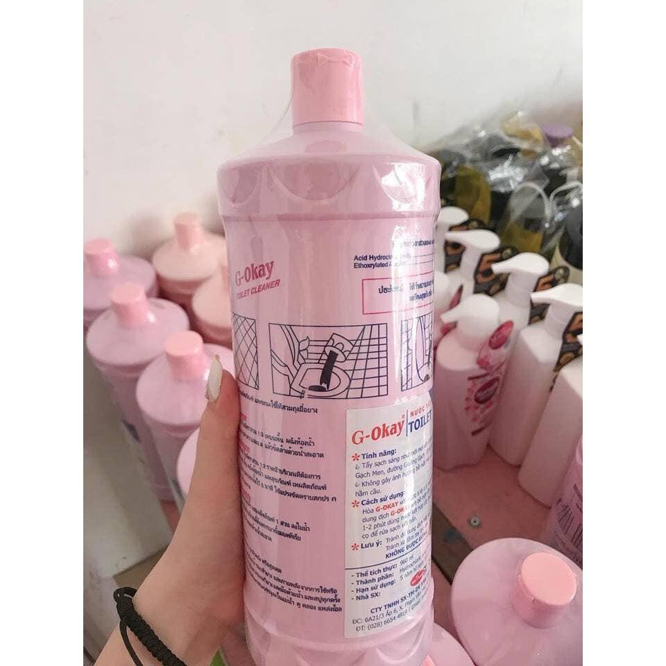 SIÊU TẨY BỒN CẦU NHÀ VỆ SINH G-OKAY CHAI HỒNG 960ML SIÊU MẠNH, SẠCH,TRẮNG, HẾT HÔI VÀ CỰC KỲ TIẾT KIỆM