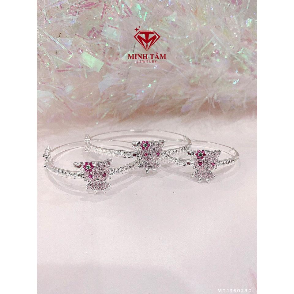 Bộ trang sức bạc mèo Hello Kitty bạc ta cho bé 4 món mẫu mới nhất-Minh Tâm Jewelry