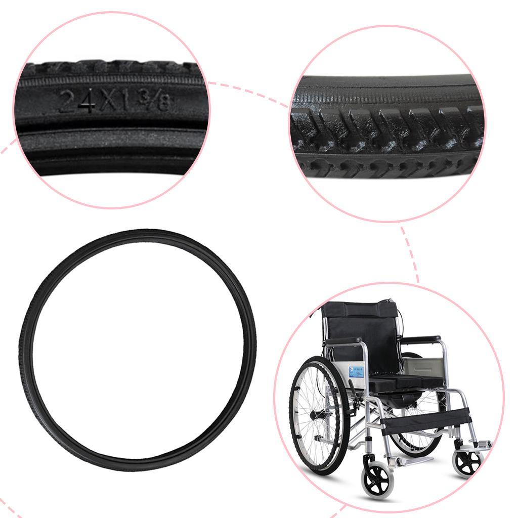 2x Wheelchair Street Tire for Most Standard 24x1-3/8" Wheel Chair