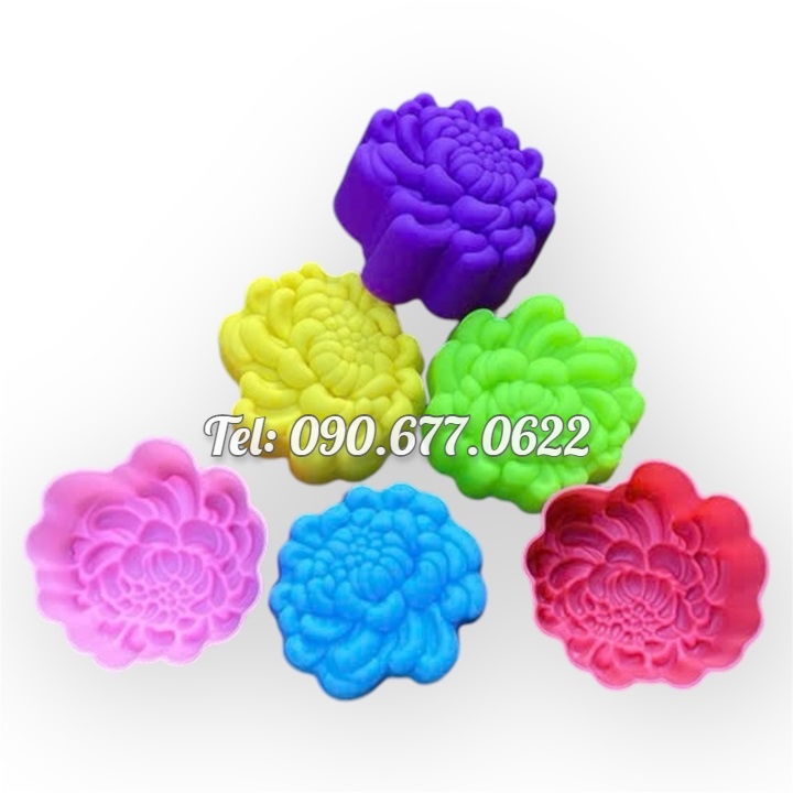 Bộ 10 khuôn silicon 3 lớp làm bánh, rau câu, bánh bông lan, bánh da lợn, bánh Cookie hoa cúc đại đóa – Mã số 1170