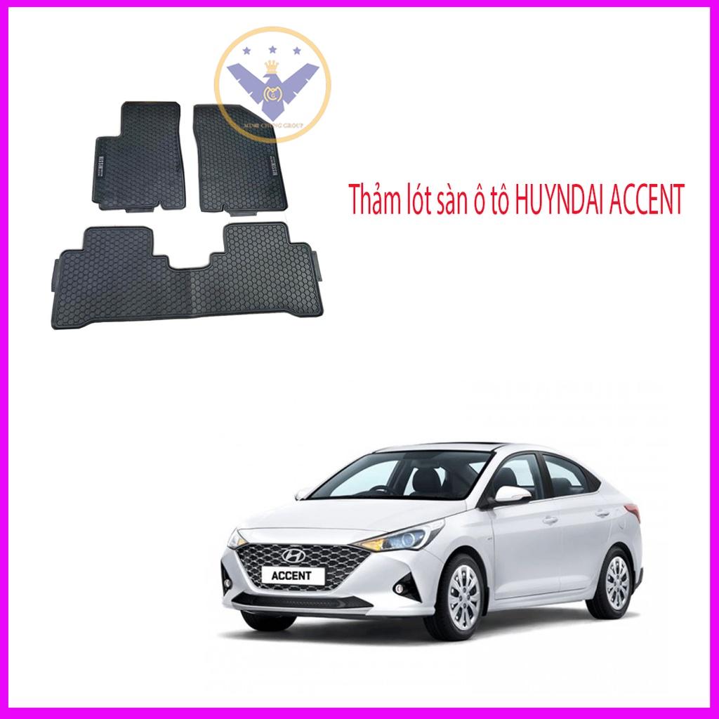 Thảm lót sàn cao su xe Huyndai Accent 2018 -2022 màu đen, không mùi