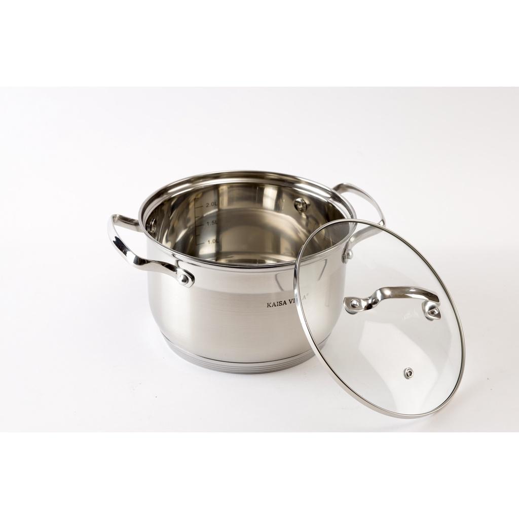 BỘ NỒI VÀ CHẢO 6 MÓN 12 CHI TIẾT công nghệ Đức aquadew 9 đáy inox 304