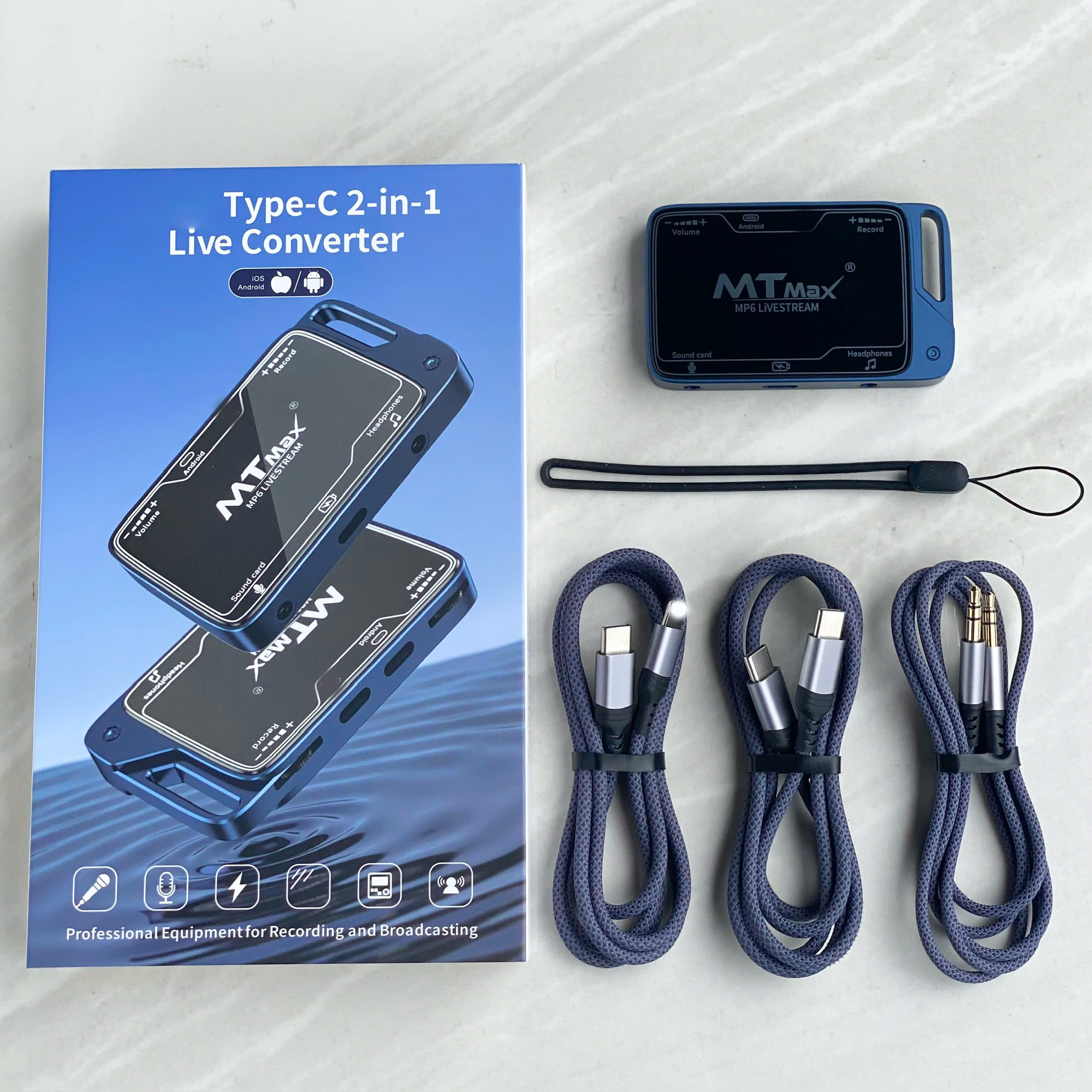 Box Sạc Live MP6 MTMAX  Hỗ Trợ Livestream Vừa Sạc Cho I O S Android, tương thích tất cả điện thoại âm thanh chuẩn phòng thu Nhỏ Gọn Hàng Nhập Khẩu