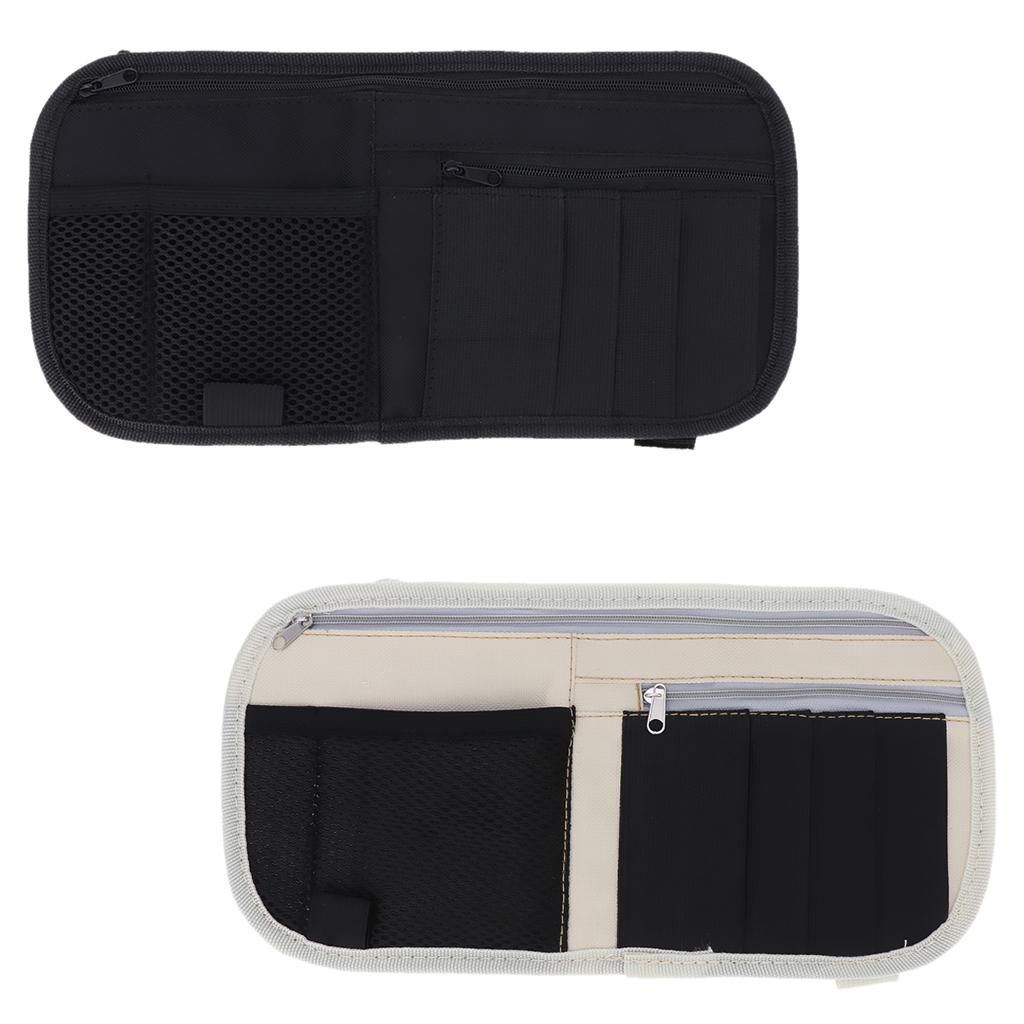 Car Sun Visor Organizer, Large Capacity Auto Interior Pocket Organizer, CD Glasses Pens Document Card Holder, Driving Accessories Storage Pouch Bag
