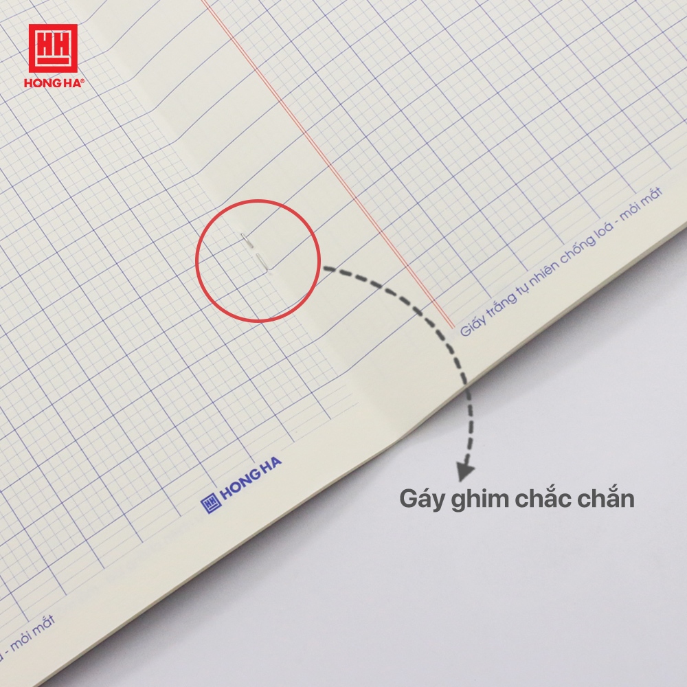 Lốc 5 Vở 4 ô ly Hồng Hà 80 trang School ẾCH CỐM 0600 - Định lượng 100gsm, Giấy trắng tự nhiên chống lóa